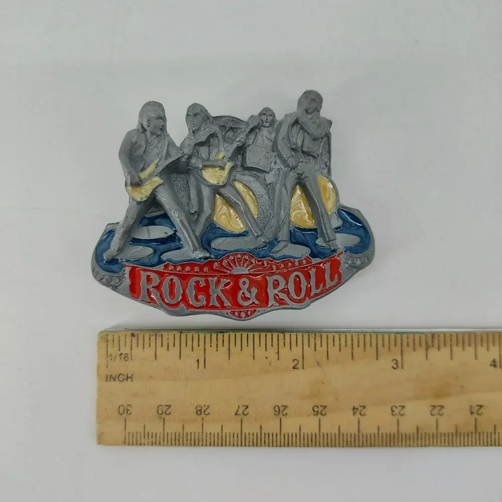 Rock & Roll Rockabily Band Belt Buckle Classic Oldies 50s Music 1982